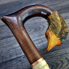 Load image into Gallery viewer, Gift Cane Walking Stick Canes Sticks Reed Staff Wood Wooden Hand-Carved Carving Handmade Cane Accessories ( Fox )
