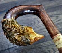 Load image into Gallery viewer, Gift Cane Walking Stick Canes Sticks Reed Staff Wood Wooden Hand-Carved Carving Handmade Cane Accessories ( Fox )
