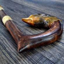 Load image into Gallery viewer, Gift Cane Walking Stick Canes Sticks Reed Staff Wood Wooden Hand-Carved Carving Handmade Cane Accessories ( Fox )
