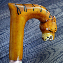 Load image into Gallery viewer, Gift Cane Walking Stick Canes Sticks Reed Staff Wood Wooden Hand-Carved Carving Handmade Cane Accessories ( Tiger )
