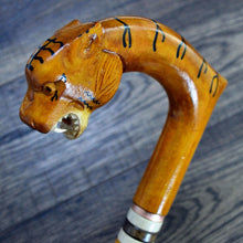 Load image into Gallery viewer, Gift Cane Walking Stick Canes Sticks Reed Staff Wood Wooden Hand-Carved Carving Handmade Cane Accessories ( Tiger )
