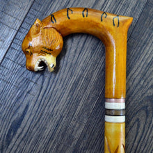 Load image into Gallery viewer, Gift Cane Walking Stick Canes Sticks Reed Staff Wood Wooden Hand-Carved Carving Handmade Cane Accessories ( Tiger )
