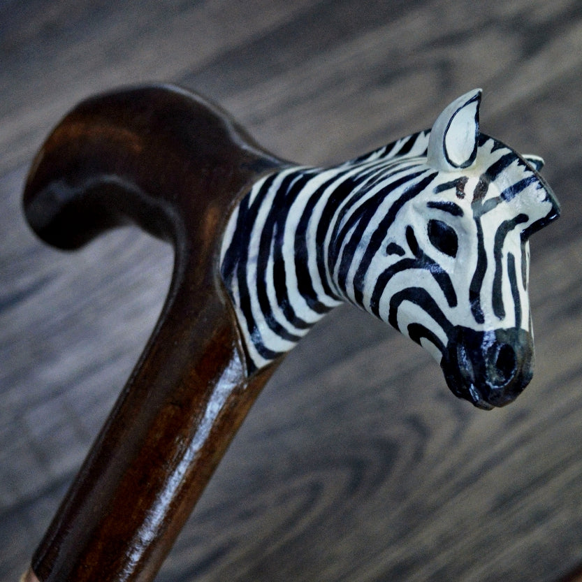 Gift Cane Walking Stick Canes Sticks Reed Staff Wood Wooden Hand-Carved Carving Handmade Cane Accessories ( Zebra )