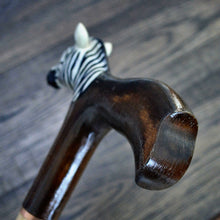 Load image into Gallery viewer, Gift Cane Walking Stick Canes Sticks Reed Staff Wood Wooden Hand-Carved Carving Handmade Cane Accessories ( Zebra )
