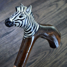 Load image into Gallery viewer, Gift Cane Walking Stick Canes Sticks Reed Staff Wood Wooden Hand-Carved Carving Handmade Cane Accessories ( Zebra )
