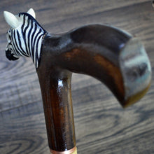 Load image into Gallery viewer, Gift Cane Walking Stick Canes Sticks Reed Staff Wood Wooden Hand-Carved Carving Handmade Cane Accessories ( Zebra )

