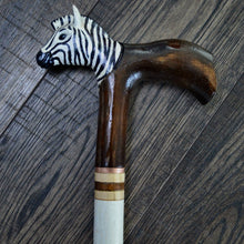Load image into Gallery viewer, Gift Cane Walking Stick Canes Sticks Reed Staff Wood Wooden Hand-Carved Carving Handmade Cane Accessories ( Zebra )
