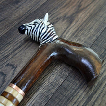 Load image into Gallery viewer, Gift Cane Walking Stick Canes Sticks Reed Staff Wood Wooden Hand-Carved Carving Handmade Cane Accessories ( Zebra )
