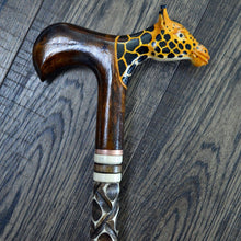 Load image into Gallery viewer, Gift Cane Walking Stick Canes Sticks Reed Staff Wood Wooden Hand-Carved Carving Handmade Cane Accessories ( Giraffe )
