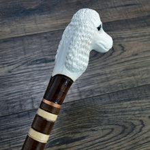 Load image into Gallery viewer, Gift Cane Walking Stick Canes Sticks Reed Staff Wood Wooden Hand-Carved Carving Handmade Cane  Accessories ( Poodle white )
