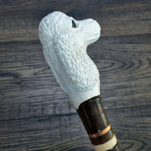 Load image into Gallery viewer, Gift Cane Walking Stick Canes Sticks Reed Staff Wood Wooden Hand-Carved Carving Handmade Cane  Accessories ( Poodle white )
