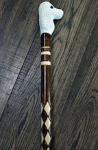 Load image into Gallery viewer, Gift Cane Walking Stick Canes Sticks Reed Staff Wood Wooden Hand-Carved Carving Handmade Cane  Accessories ( Poodle white )
