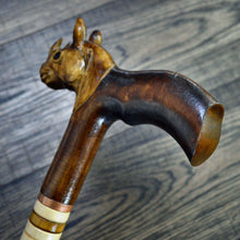 Load image into Gallery viewer, Gift Cane Walking Stick Canes Sticks Reed Staff Wood Wooden Hand-Carved Carving Handmade Cane Accessories ( Rhinoceros )
