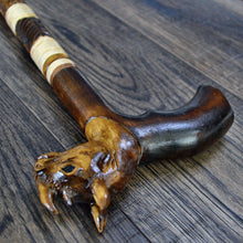 Load image into Gallery viewer, Gift Cane Walking Stick Canes Sticks Reed Staff Wood Wooden Hand-Carved Carving Handmade Cane Accessories ( Rhinoceros )
