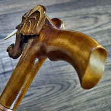 Load image into Gallery viewer, Gift Cane Walking Stick Canes Sticks Reed Staff Wood Wooden Hand-Carved Carving Handmade Cane Accessories ( Elephant )
