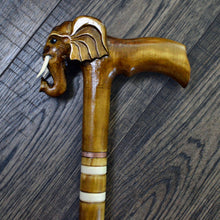 Load image into Gallery viewer, Gift Cane Walking Stick Canes Sticks Reed Staff Wood Wooden Hand-Carved Carving Handmade Cane Accessories ( Elephant )

