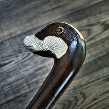 Load image into Gallery viewer, Gift Cane Walking Stick Canes Sticks Reed Staff Wood Wooden Hand-Carved Carving Handmade Cane  Accessories ( Badger )
