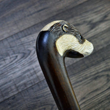 Load image into Gallery viewer, Gift Cane Walking Stick Canes Sticks Reed Staff Wood Wooden Hand-Carved Carving Handmade Cane  Accessories ( Badger )

