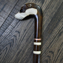Load image into Gallery viewer, Gift Cane Walking Stick Canes Sticks Reed Staff Wood Wooden Hand-Carved Carving Handmade Cane  Accessories ( Badger )
