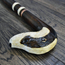 Load image into Gallery viewer, Gift Cane Walking Stick Canes Sticks Reed Staff Wood Wooden Hand-Carved Carving Handmade Cane  Accessories ( Badger )

