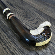 Load image into Gallery viewer, Gift Cane Walking Stick Canes Sticks Reed Staff Wood Wooden Hand-Carved Carving Handmade Cane  Accessories ( Badger )
