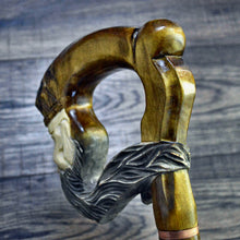 Load image into Gallery viewer, Gift Cane Walking Stick Canes Sticks Reed Staff Wood Wooden Hand-Carved Carving Handmade Cane Accessories ( King )
