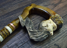 Load image into Gallery viewer, Gift Cane Walking Stick Canes Sticks Reed Staff Wood Wooden Hand-Carved Carving Handmade Cane Accessories ( King )
