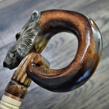 Load image into Gallery viewer, Gift Cane Walking Stick Canes Sticks Reed Staff Wood Wooden Hand-Carved Carving Handmade Cane Accessories ( Boar new )
