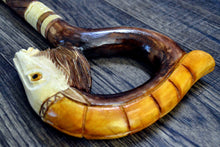 Load image into Gallery viewer, Gift Cane Walking Stick Canes Sticks Reed Staff Wood Wooden Hand-Carved Carving Handmade Cane Accessories ( Goat yellow )
