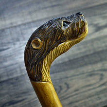 Load image into Gallery viewer, Gift Cane Walking Stick Canes Sticks Reed Staff Wood Wooden Hand-Carved Carving Handmade Cane  Accessories ( Otter )
