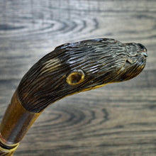 Load image into Gallery viewer, Gift Cane Walking Stick Canes Sticks Reed Staff Wood Wooden Hand-Carved Carving Handmade Cane  Accessories ( Otter )
