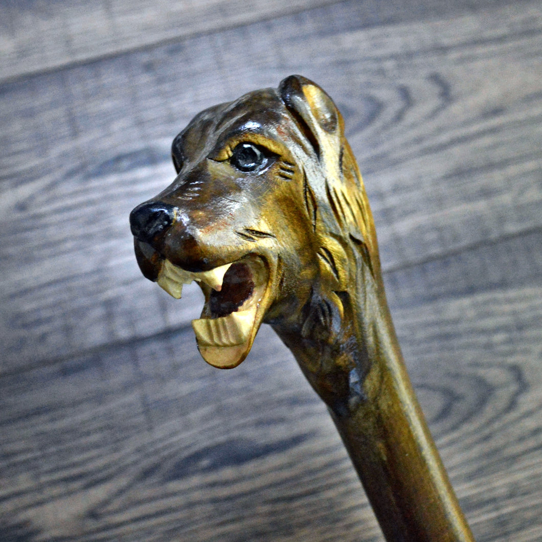 Gift Cane Walking Stick Canes Sticks Reed Staff Wood Wooden Hand-Carved Carving Handmade Cane  Accessories ( Bear )