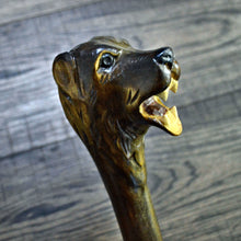 Load image into Gallery viewer, Gift Cane Walking Stick Canes Sticks Reed Staff Wood Wooden Hand-Carved Carving Handmade Cane  Accessories ( Bear )

