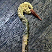 Load image into Gallery viewer, Gift Cane Walking Stick Canes Sticks Reed Staff Wood Wooden Hand-Carved Carving Handmade Cane  Accessories ( Stork )
