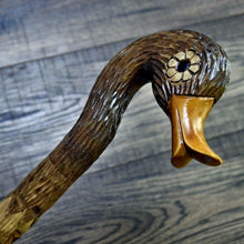 Load image into Gallery viewer, Gift Cane Walking Stick Canes Sticks Reed Staff Wood Wooden Hand-Carved Carving Handmade Cane  Accessories ( Duck )
