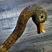 Load image into Gallery viewer, Gift Cane Walking Stick Canes Sticks Reed Staff Wood Wooden Hand-Carved Carving Handmade Cane  Accessories ( Duck )
