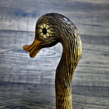 Load image into Gallery viewer, Gift Cane Walking Stick Canes Sticks Reed Staff Wood Wooden Hand-Carved Carving Handmade Cane  Accessories ( Duck )
