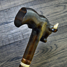 Load image into Gallery viewer, Gift Cane Walking Stick Canes Sticks Reed Staff Wood Wooden Hand-Carved Carving Handmade Cane Accessories ( Bull )
