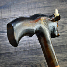 Load image into Gallery viewer, Gift Cane Walking Stick Canes Sticks Reed Staff Wood Wooden Hand-Carved Carving Handmade Cane Accessories ( Bull )
