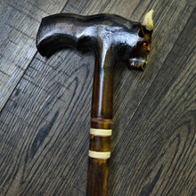 Load image into Gallery viewer, Gift Cane Walking Stick Canes Sticks Reed Staff Wood Wooden Hand-Carved Carving Handmade Cane Accessories ( Bull )
