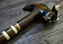 Load image into Gallery viewer, Gift Cane Walking Stick Canes Sticks Reed Staff Wood Wooden Hand-Carved Carving Handmade Cane Accessories ( Bull axe)

