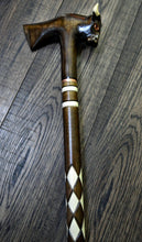Load image into Gallery viewer, Gift Cane Walking Stick Canes Sticks Reed Staff Wood Wooden Hand-Carved Carving Handmade Cane Accessories ( Bull axe)
