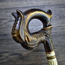 Load image into Gallery viewer, Gift Cane Walking Stick Canes Sticks Reed Staff Wood Wooden Hand-Carved Carving Handmade Cane Accessories ( Horse round white)
