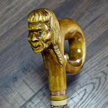 Load image into Gallery viewer, Gift Cane Walking Stick Canes Sticks Reed Staff Wood Wooden Hand-Carved Carving Handmade Cane Accessories ( Indian )
