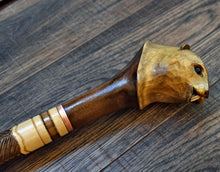 Load image into Gallery viewer, Gift Cane Walking Stick Canes Sticks Reed Staff Wood Wooden Hand-Carved Carving Handmade Cane  Accessories ( Beaver )

