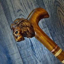 Load image into Gallery viewer, Gift Cane Walking Stick Canes Sticks Reed Staff Wood Wooden Hand-Carved Carving Handmade Cane Accessories ( Lion with hendle )
