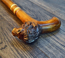 Load image into Gallery viewer, Gift Cane Walking Stick Canes Sticks Reed Staff Wood Wooden Hand-Carved Carving Handmade Cane Accessories ( Lion with hendle )
