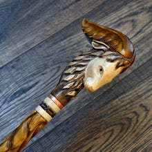 Load image into Gallery viewer, Gift Cane Walking Stick Canes Sticks Reed Staff Wood Wooden Hand-Carved Carving Handmade Cane  Accessories ( Goat new )
