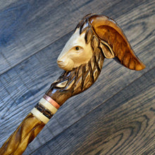 Load image into Gallery viewer, Gift Cane Walking Stick Canes Sticks Reed Staff Wood Wooden Hand-Carved Carving Handmade Cane  Accessories ( Goat new )
