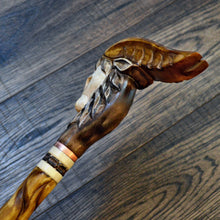Load image into Gallery viewer, Gift Cane Walking Stick Canes Sticks Reed Staff Wood Wooden Hand-Carved Carving Handmade Cane  Accessories ( Goat new )
